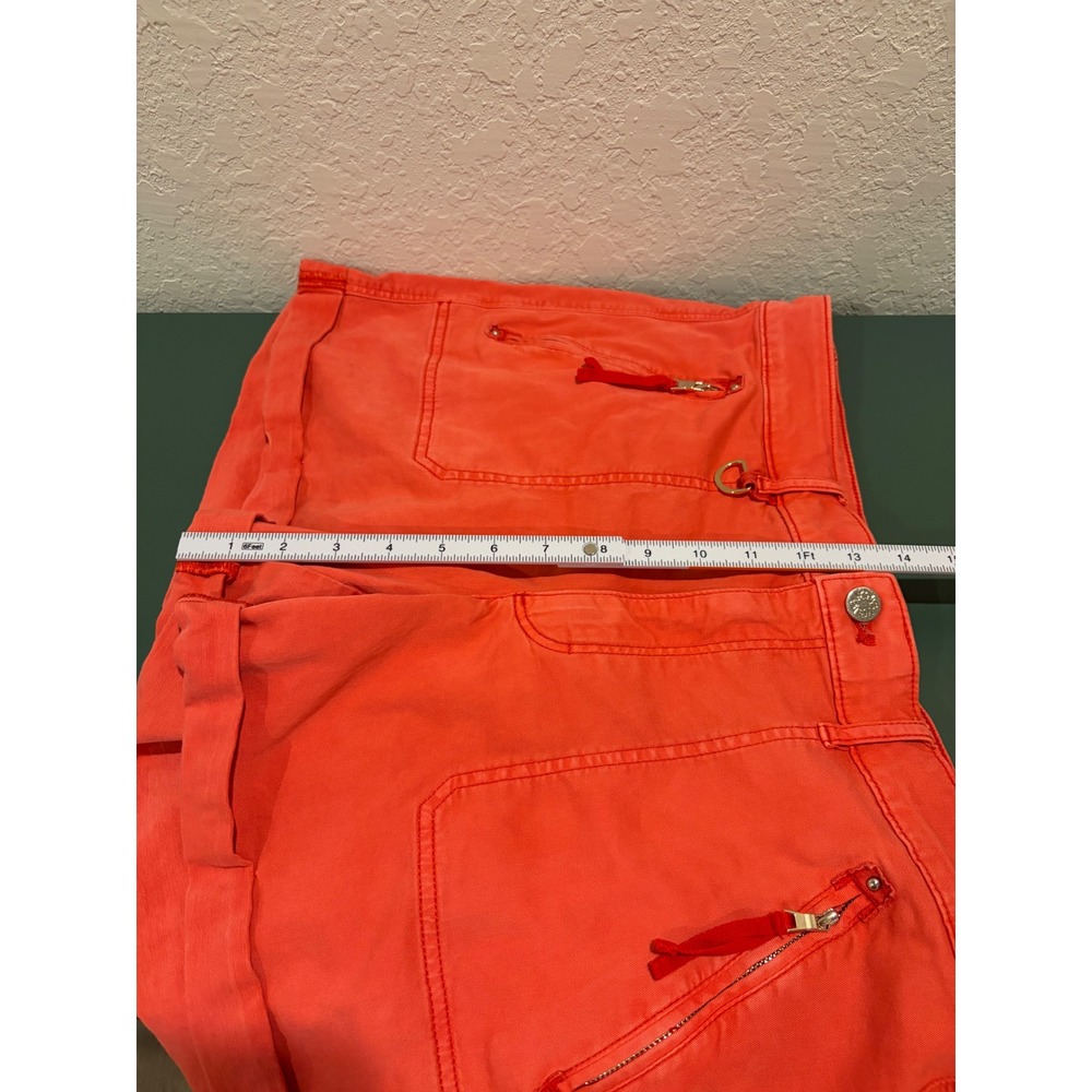 White House Black Market Pret A Play Utility Shorts Coral Red Mid Rise Size 12 - Picture 4 of 5